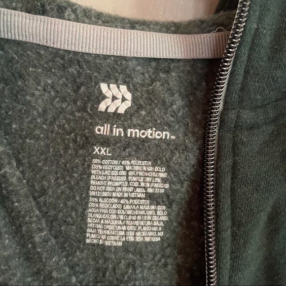 All In Motion Green Zip-Up Hoodie - Picture 3 of 6